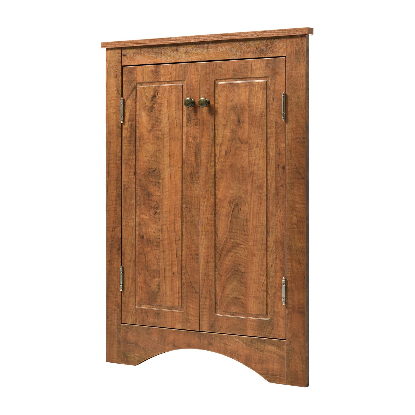 Triangle Bathroom Storage Cabinet with Adjustable Shelves; Freestanding Floor Cabinet for Home Kitchen