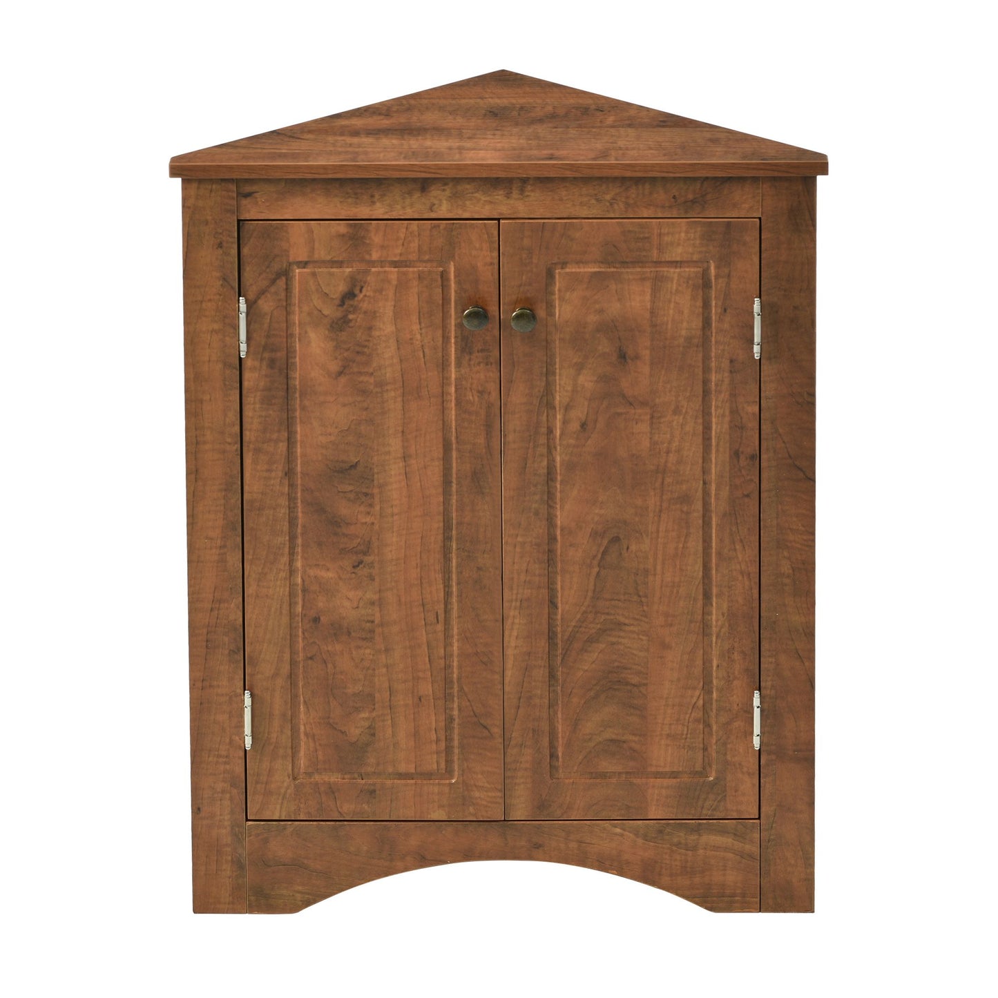 Triangle Bathroom Storage Cabinet with Adjustable Shelves; Freestanding Floor Cabinet for Home Kitchen
