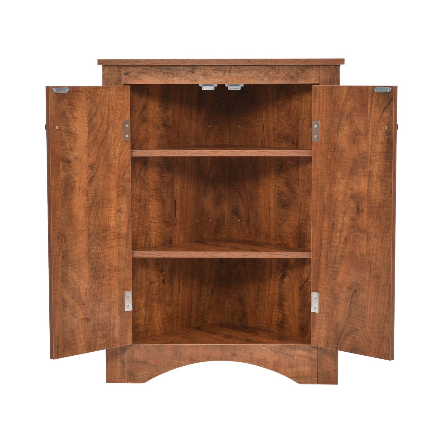 Triangle Bathroom Storage Cabinet with Adjustable Shelves; Freestanding Floor Cabinet for Home Kitchen