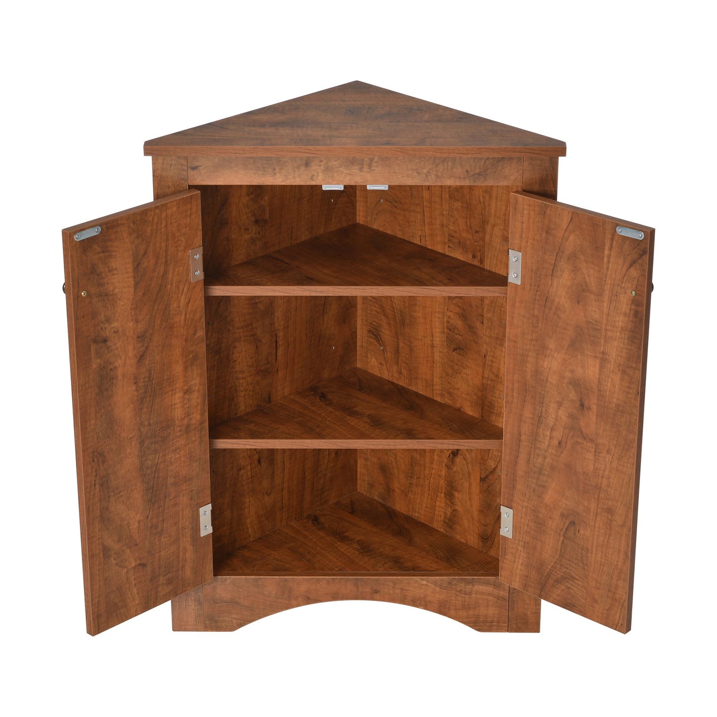 Triangle Bathroom Storage Cabinet with Adjustable Shelves; Freestanding Floor Cabinet for Home Kitchen