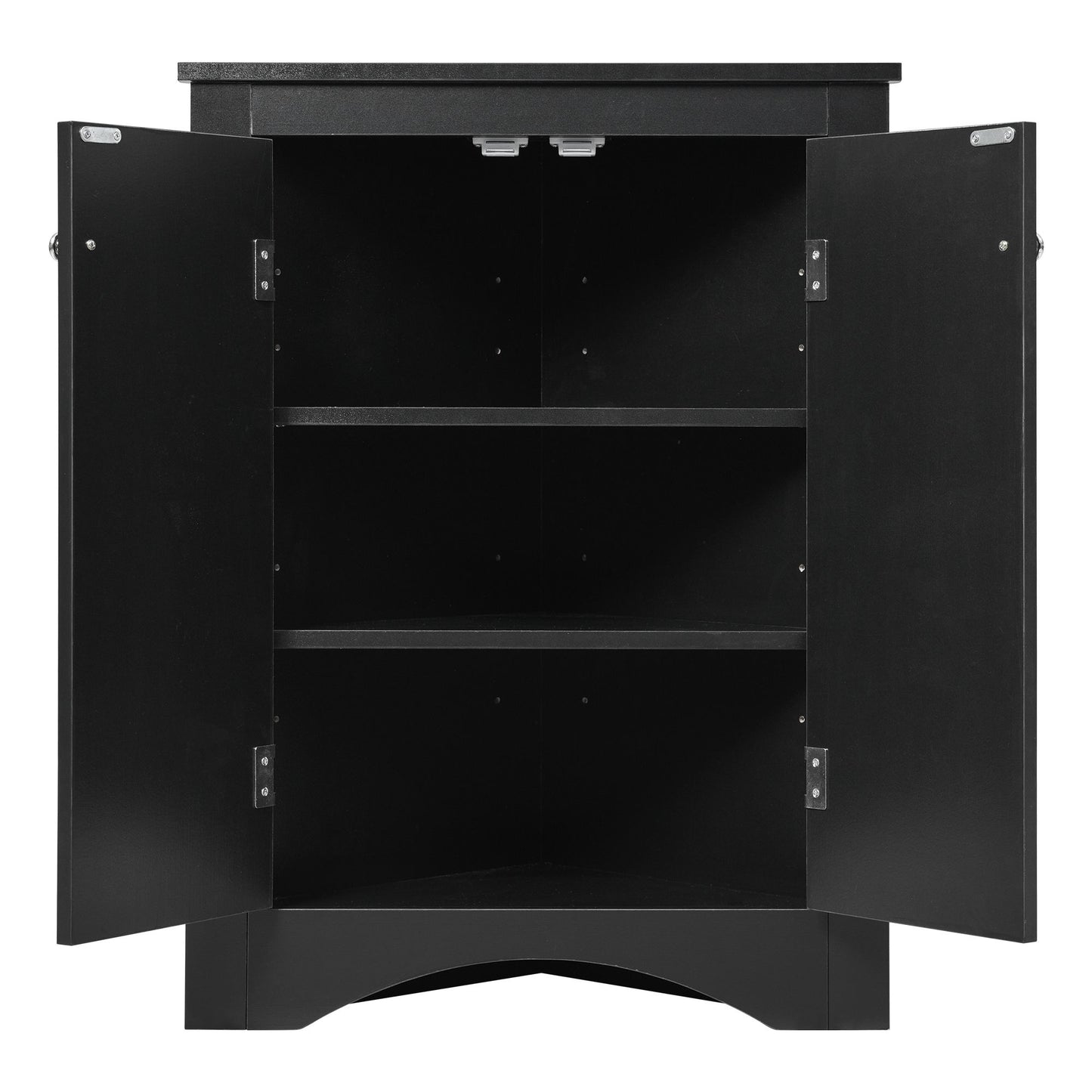 Triangle Bathroom Storage Cabinet with Adjustable Shelves; Freestanding Floor Cabinet for Home Kitchen