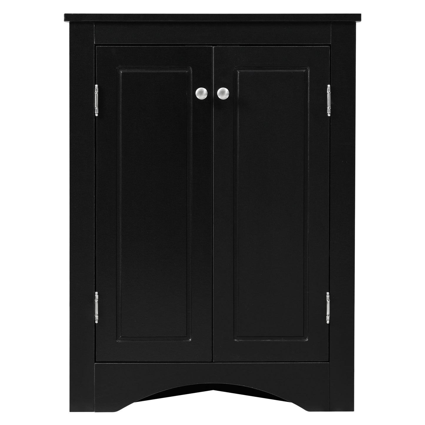 Triangle Bathroom Storage Cabinet with Adjustable Shelves; Freestanding Floor Cabinet for Home Kitchen