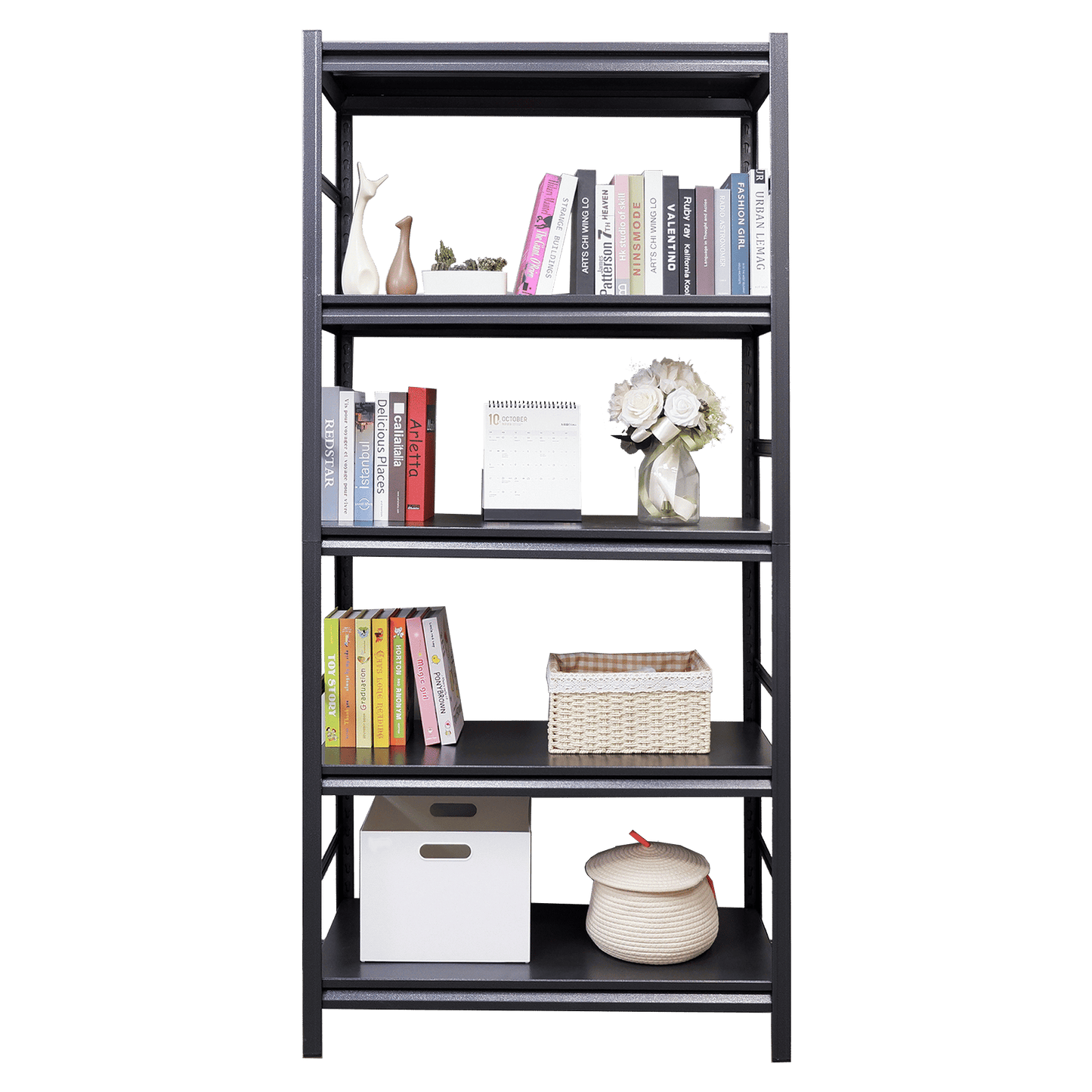 Adjustable Heavy Duty Metal Shelving - 5-Tier Storage Shelves, 2000LBS Load, Kitchen, Garage, Pantry H63 * W31.5 * D15.7