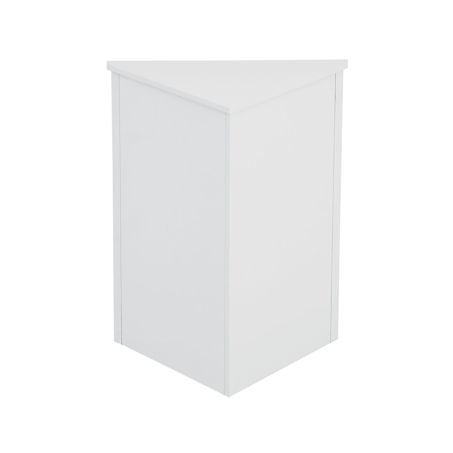 White Triangle Bathroom Storage Cabinet with Adjustable Shelves, Freestanding Floor Cabinet for Home Kitchen
