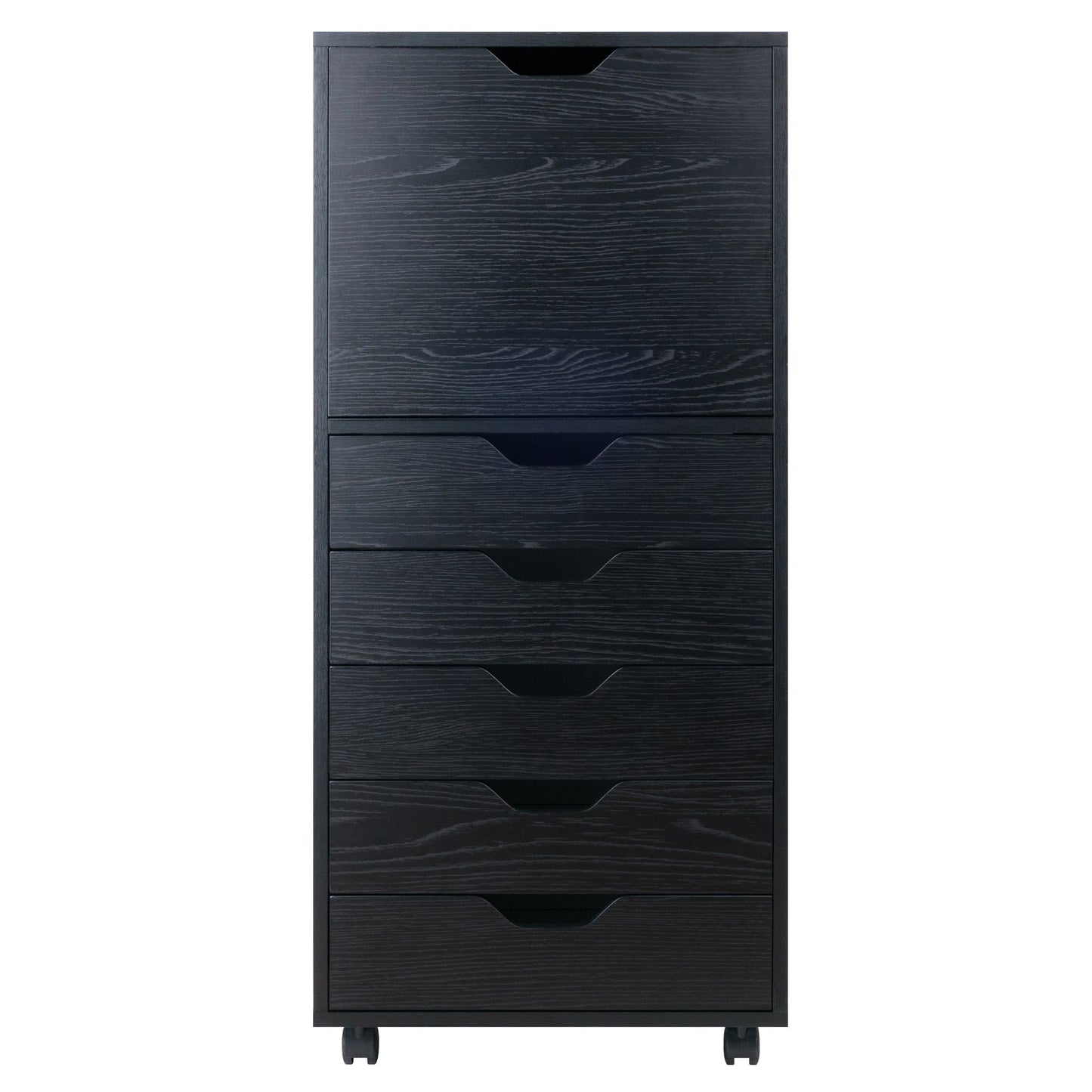 Halifax Tall Storage Cabinet; 5-Drawer; Black