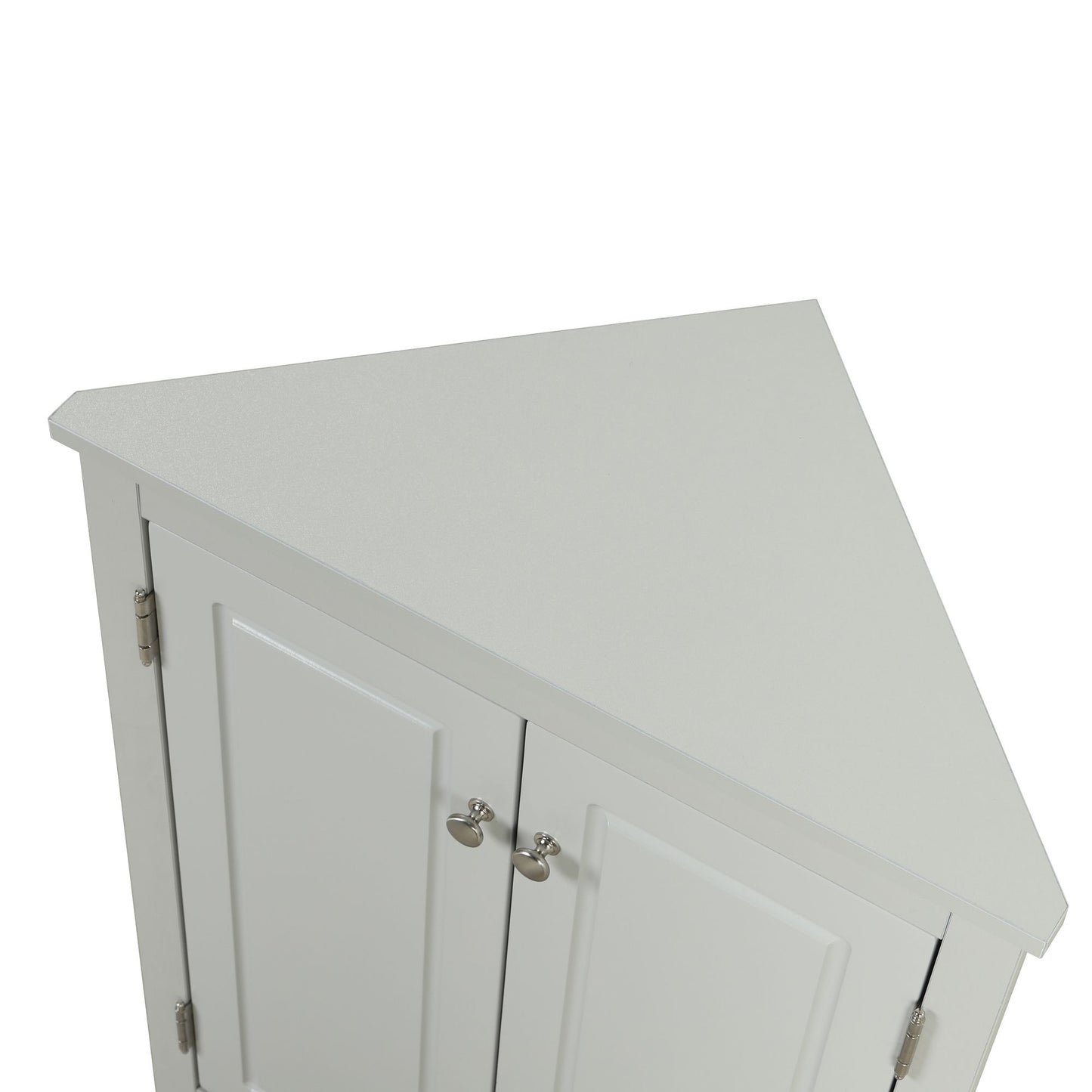 Triangle Bathroom Storage Cabinet with Adjustable Shelves; Freestanding Floor Cabinet for Home Kitchen