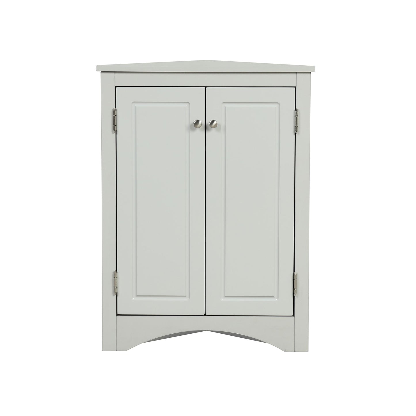 Triangle Bathroom Storage Cabinet with Adjustable Shelves; Freestanding Floor Cabinet for Home Kitchen