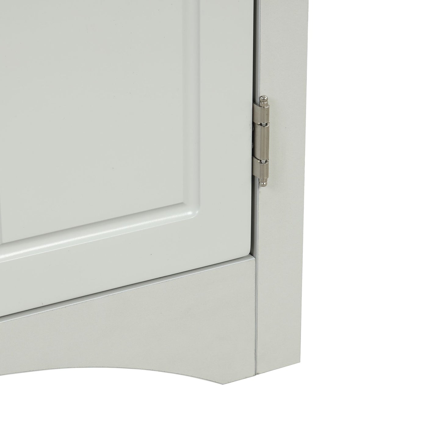 Triangle Bathroom Storage Cabinet with Adjustable Shelves; Freestanding Floor Cabinet for Home Kitchen