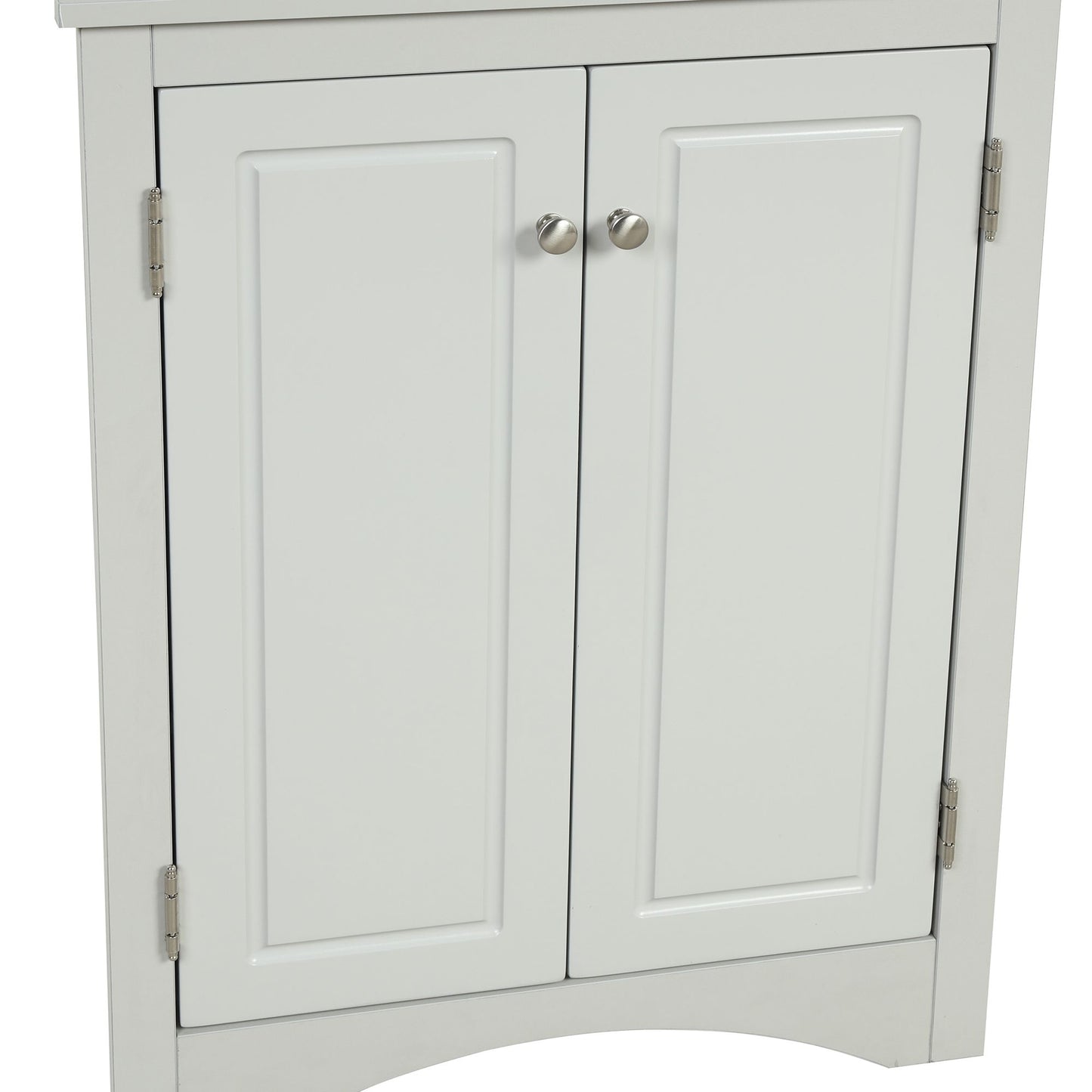 Triangle Bathroom Storage Cabinet with Adjustable Shelves; Freestanding Floor Cabinet for Home Kitchen
