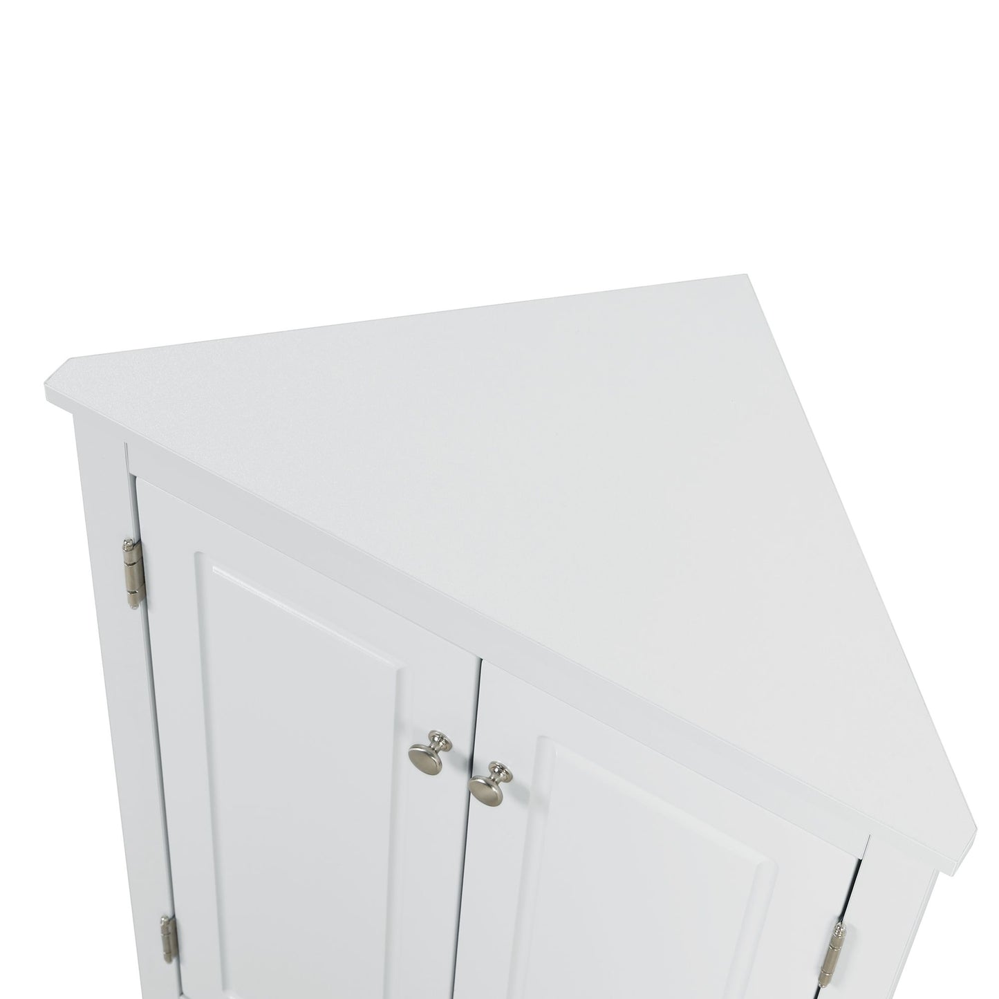 Triangle Bathroom Storage Cabinet with Adjustable Shelves; Freestanding Floor Cabinet for Home Kitchen