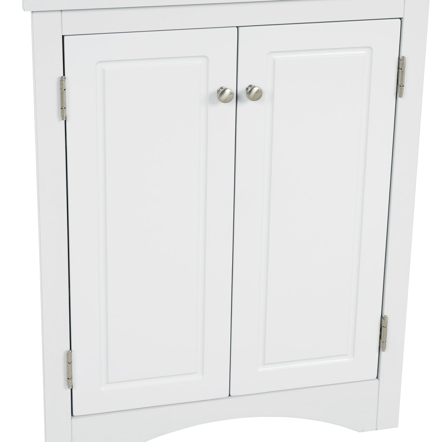 Triangle Bathroom Storage Cabinet with Adjustable Shelves; Freestanding Floor Cabinet for Home Kitchen