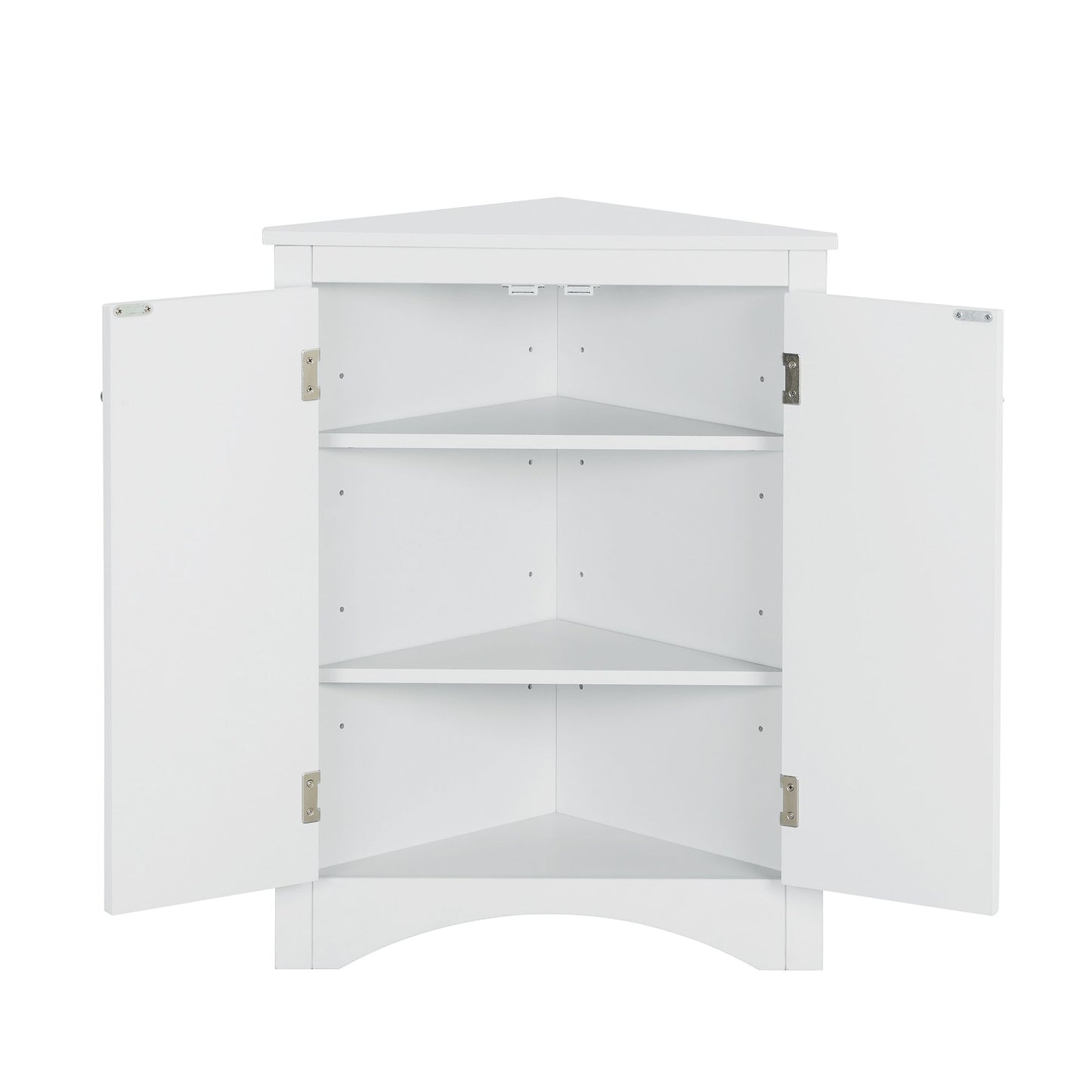 Triangle Bathroom Storage Cabinet with Adjustable Shelves; Freestanding Floor Cabinet for Home Kitchen
