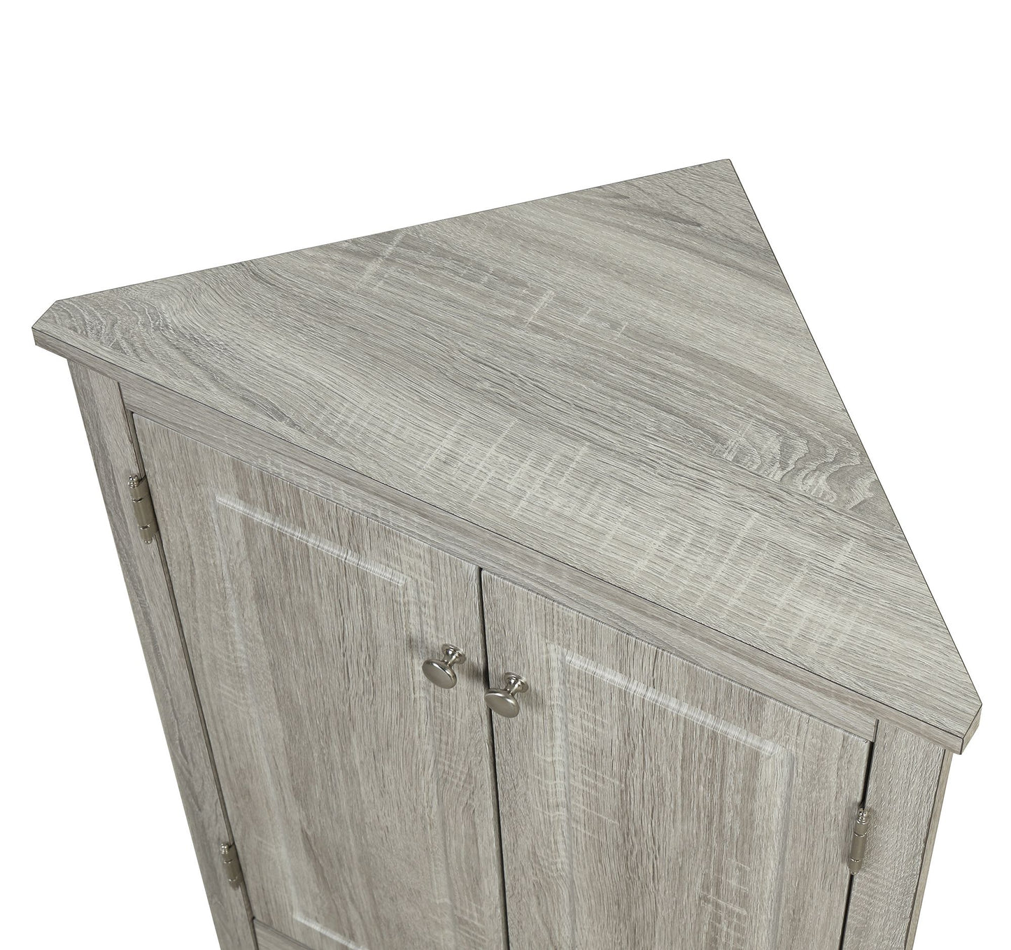 Triangle Bathroom Storage Cabinet with Adjustable Shelves; Freestanding Floor Cabinet for Home Kitchen