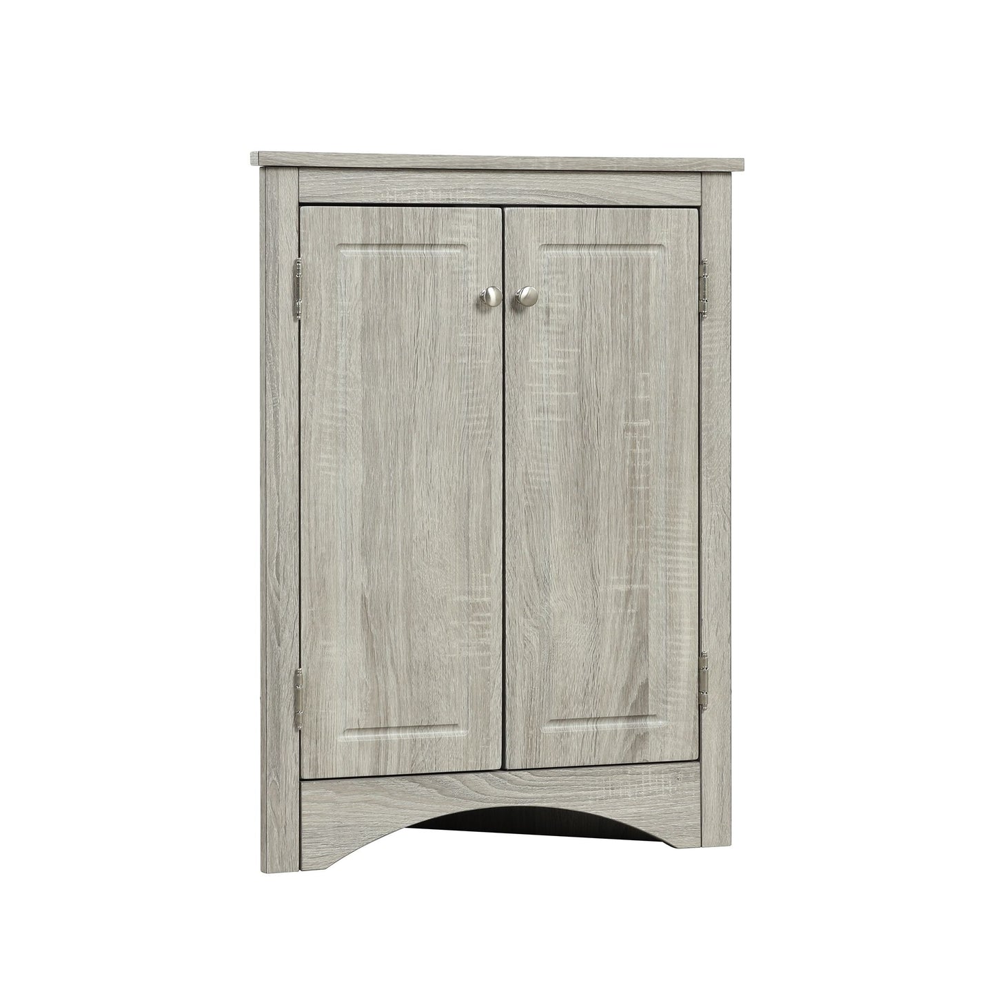 Triangle Bathroom Storage Cabinet with Adjustable Shelves; Freestanding Floor Cabinet for Home Kitchen