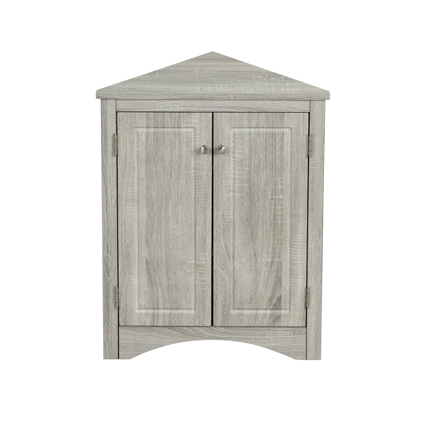 Triangle Bathroom Storage Cabinet with Adjustable Shelves; Freestanding Floor Cabinet for Home Kitchen