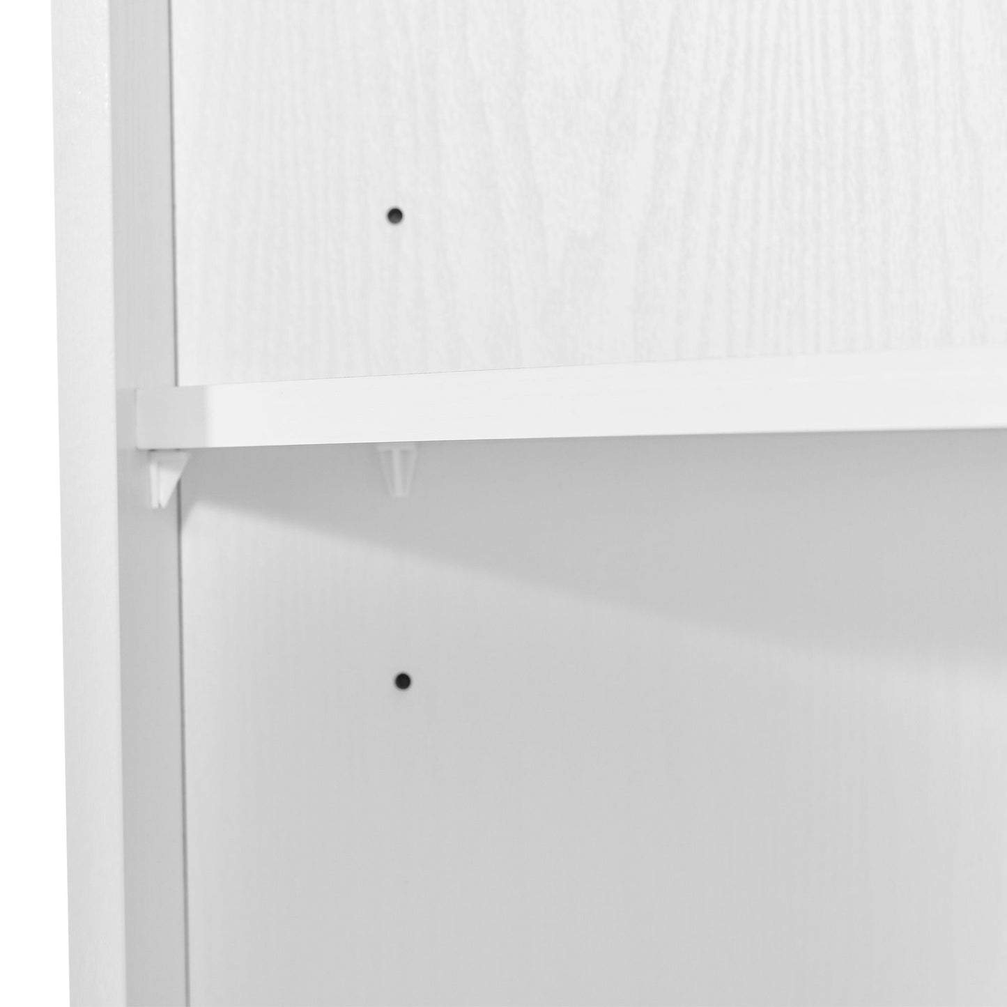 Tall Bathroom Corner Cabinet; Freestanding Storage Cabinet with Doors and Adjustable Shelves; MDF Board