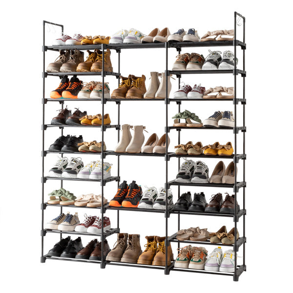9 Tiers Shoe Rack Storage Organizer Shoe Shelf Organizer for Entryway Holds 50-55 Pairs Shoe; Stackable Shoe Cabinet Shoe Rack