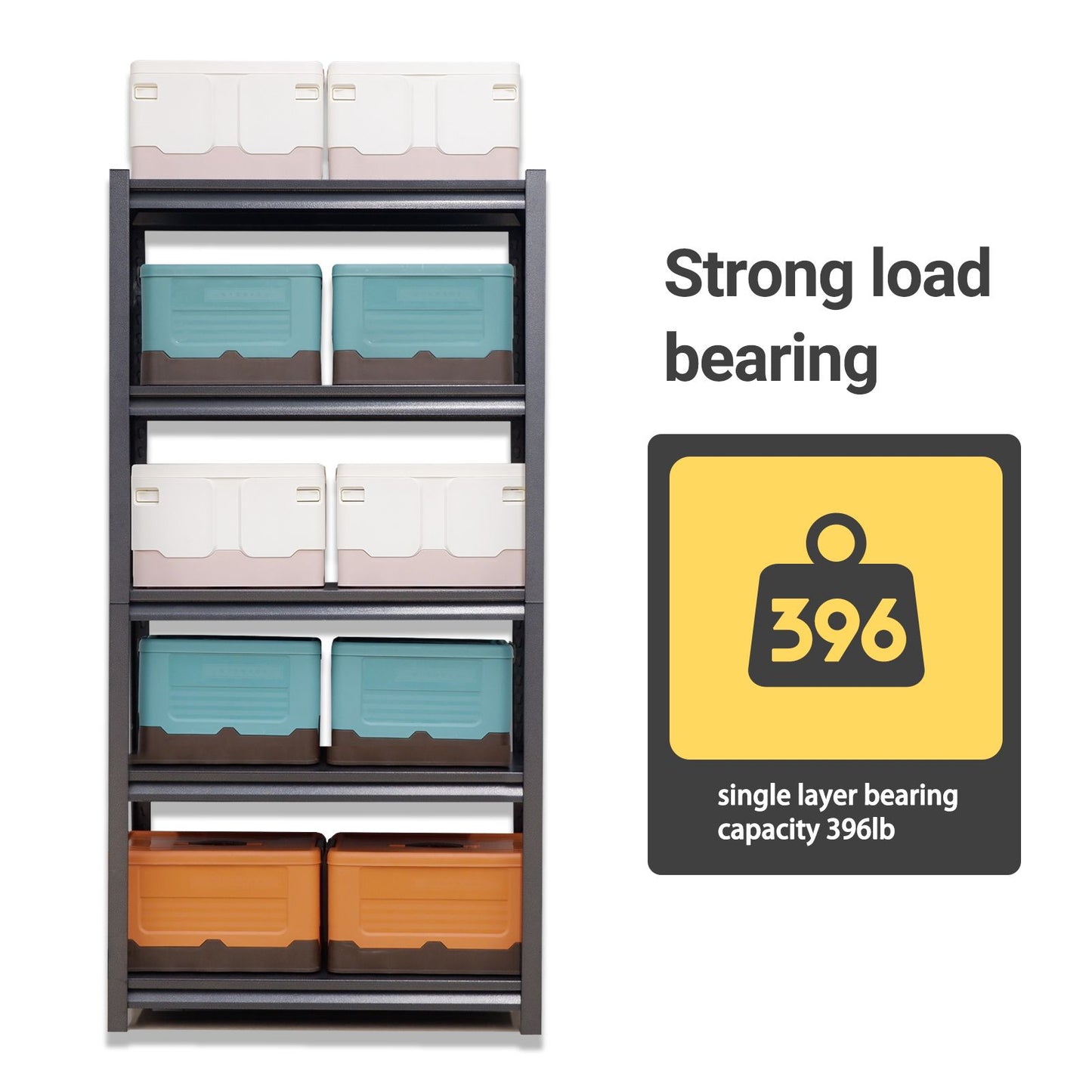 72"H 5 Tier Metal Shelves for Storage Garage Shelving 2000LBS Heavy Duty Storage Shelves Adjustable Garage Shelf Industrial Shelving Unit Storage Utility Rack,35.4"W*15.7"D*72"H,Black