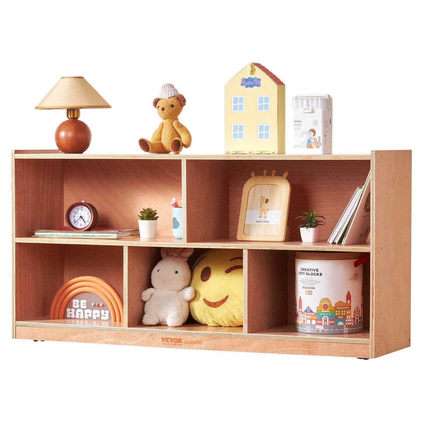 VEVOR Storage Shelf Tray Cabinet 5-Section Cubby Storage 2-Shelf for Home School
