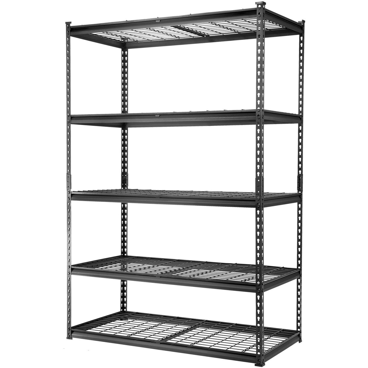 VEVOR Storage Shelving Unit, 5-Tier Adjustable, 2000 lbs Capacity, Heavy Duty Garage Shelves Metal Organizer Wire Rack, Black, 48" L x 24" W x 72" H for Kitchen Pantry Basement Bathroom Laundry Closet