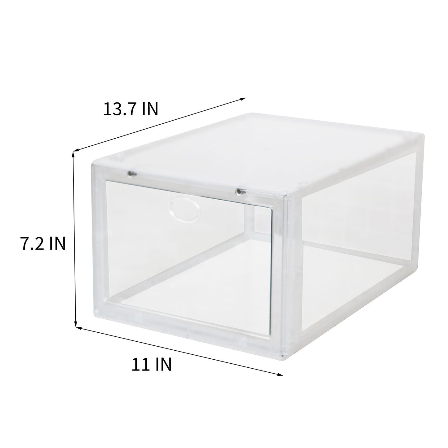 Set of 6 Stackable Clear Plastic Shoe Storage Box