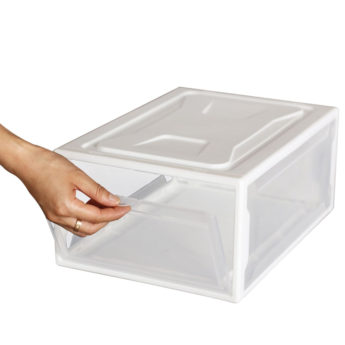 Set of 6 Stackable Clear Plastic Shoe Storage Box