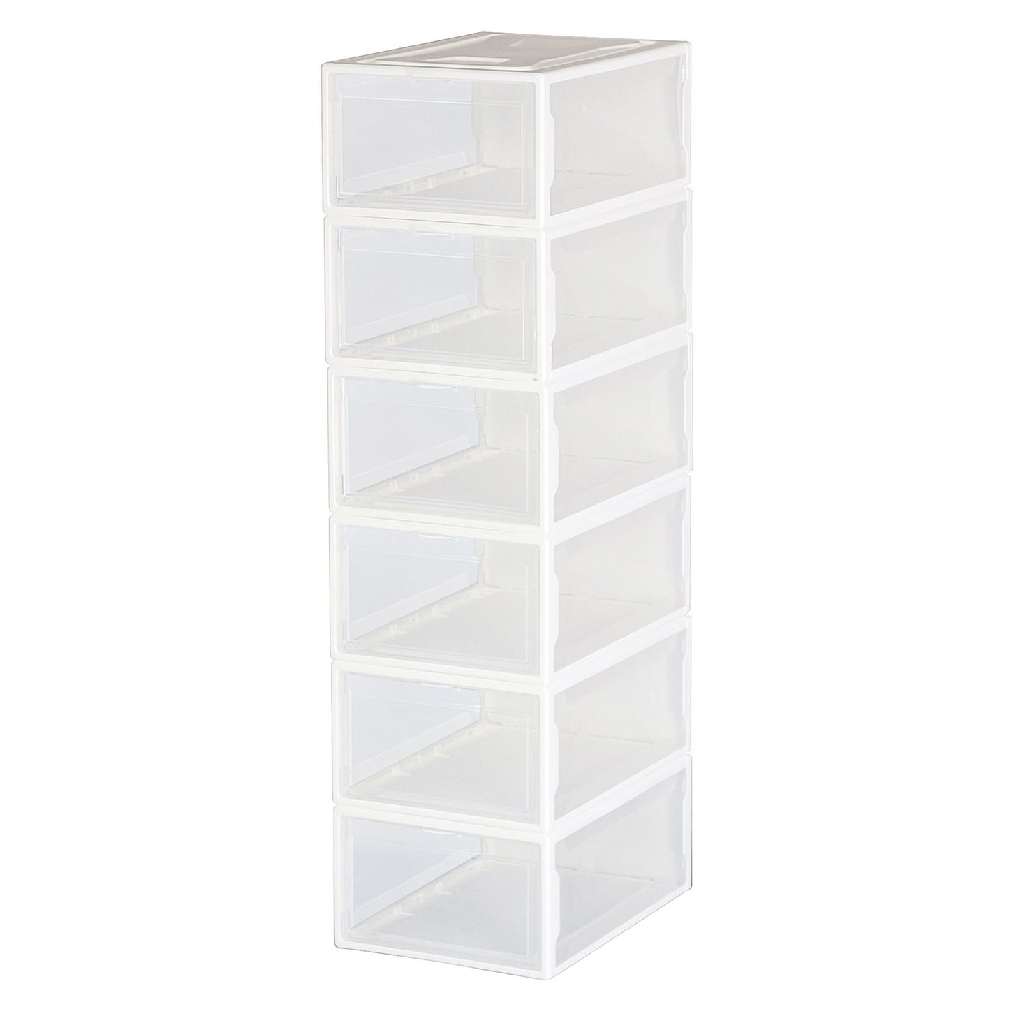 Set of 6 Stackable Clear Plastic Shoe Storage Box