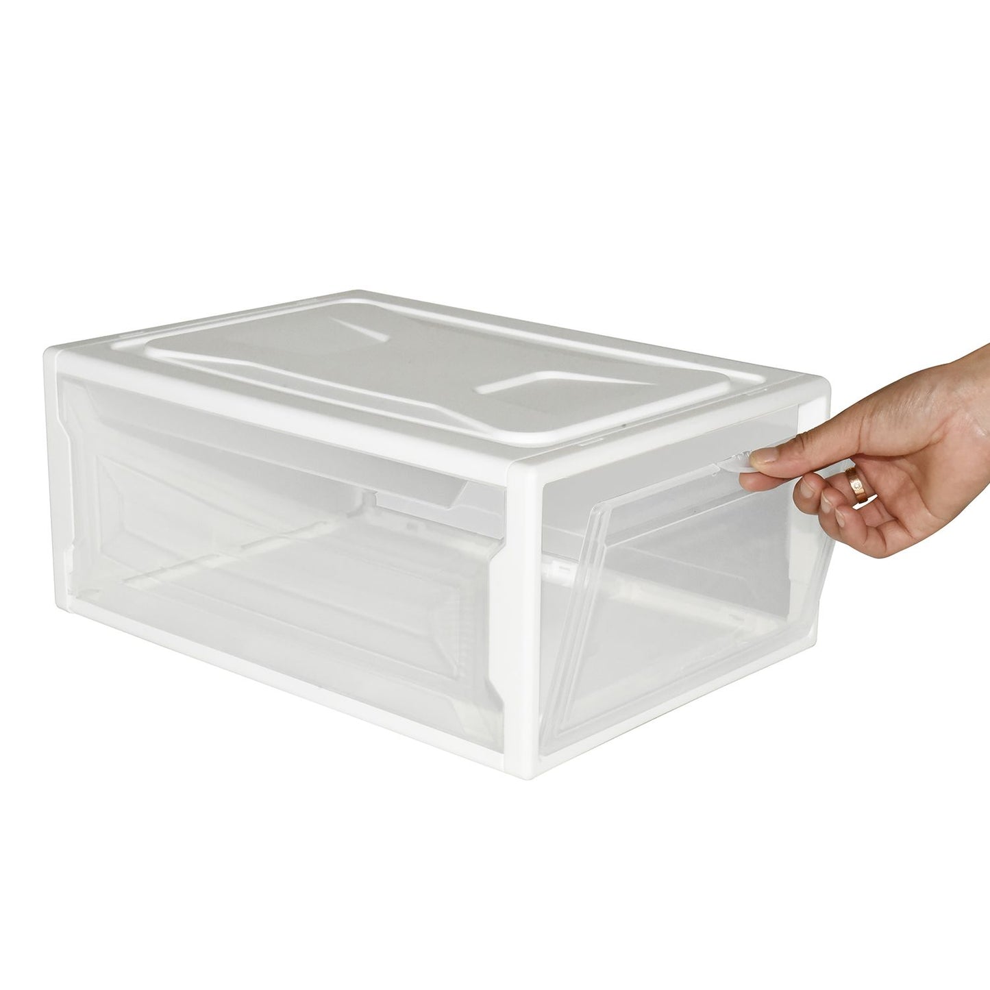 Set of 6 Stackable Clear Plastic Shoe Storage Box