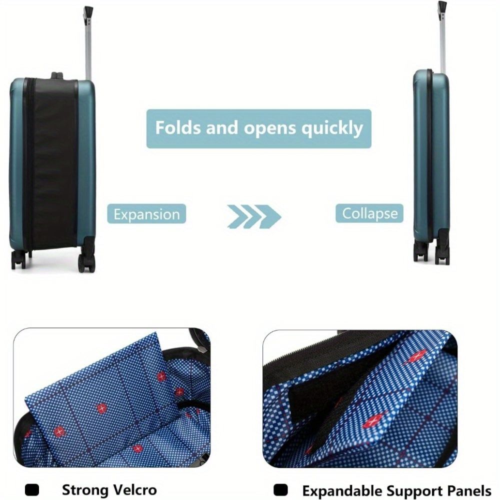 20/24-Inch 1pc Expandable Luggage, Ultra Thin, Fashion Compressible Lightweight Travel Suitcase with Lock and Silent Wheels