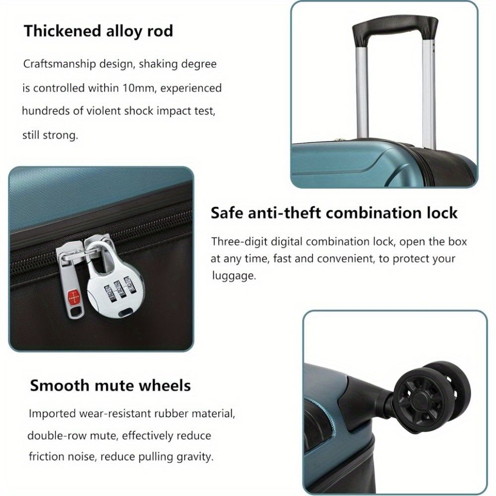 20/24-Inch 1pc Expandable Luggage, Ultra Thin, Fashion Compressible Lightweight Travel Suitcase with Lock and Silent Wheels