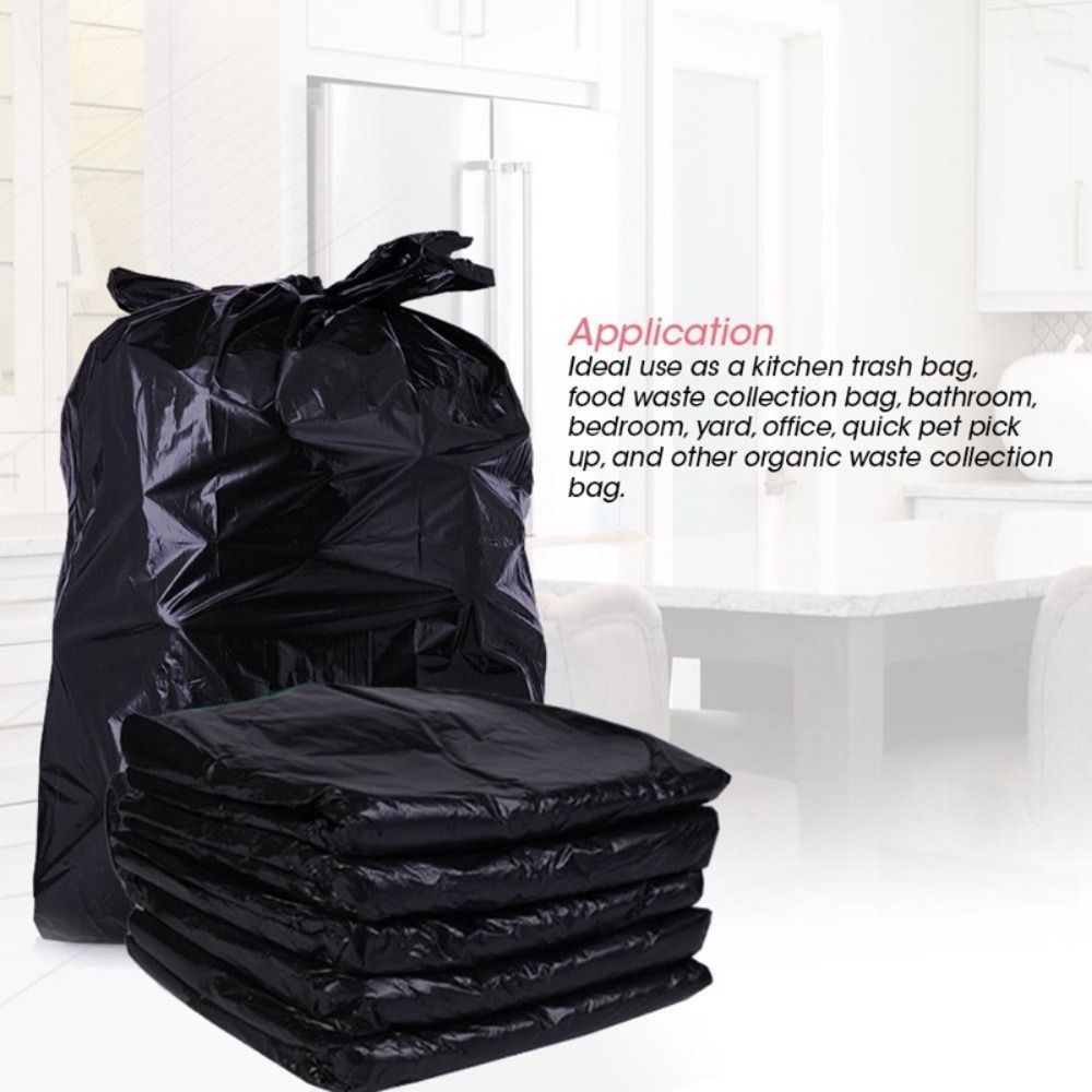 100PCS Heavy Duty Black Garbage Bags - Thick, Strong, Durable, Large Capacity - Perfect for Household and Commercial Use - Single Use Garbage Bags - , Odorless, Environmentally Hygienic