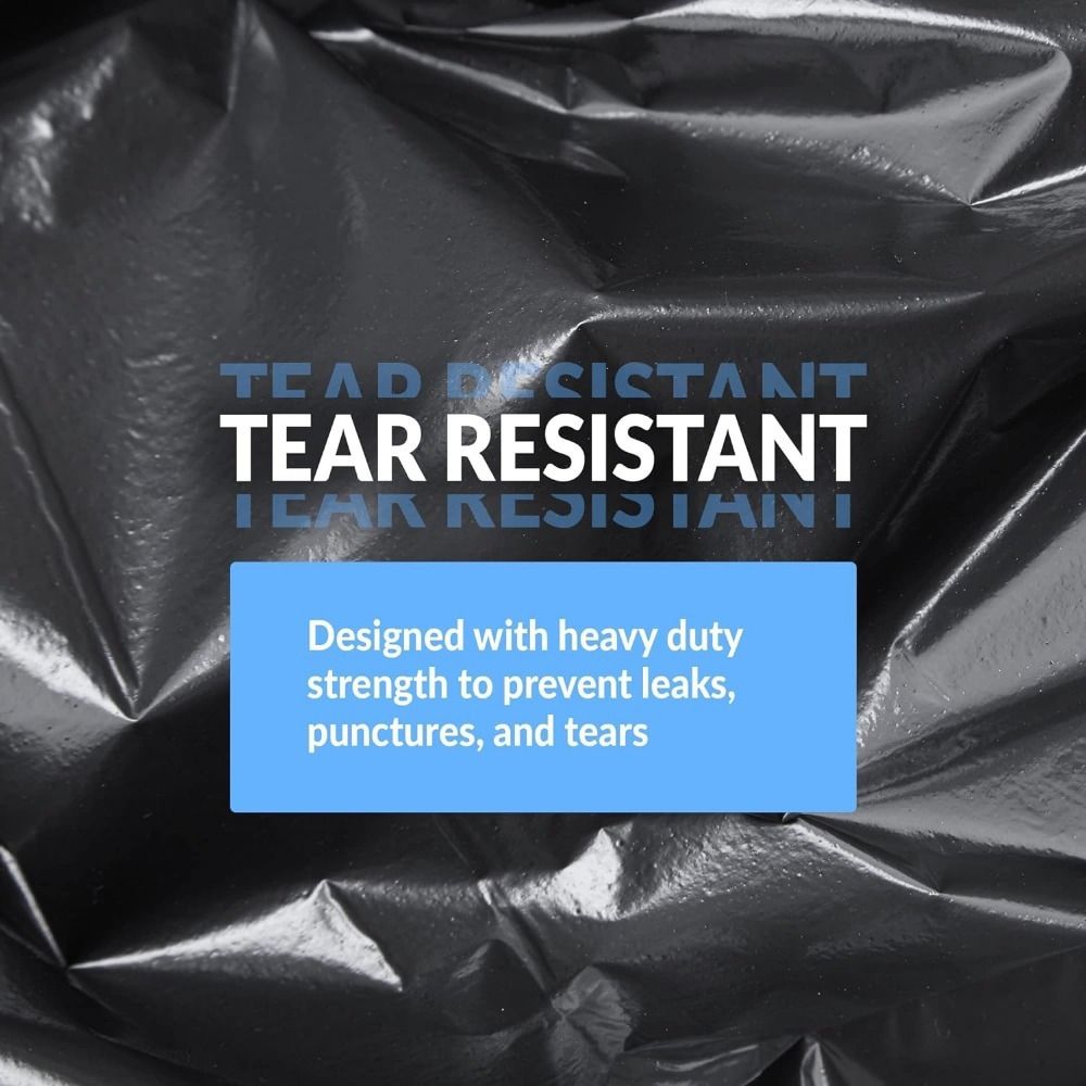 100PCS Heavy Duty Black Garbage Bags - Thick, Strong, Durable, Large Capacity - Perfect for Household and Commercial Use - Single Use Garbage Bags - , Odorless, Environmentally Hygienic