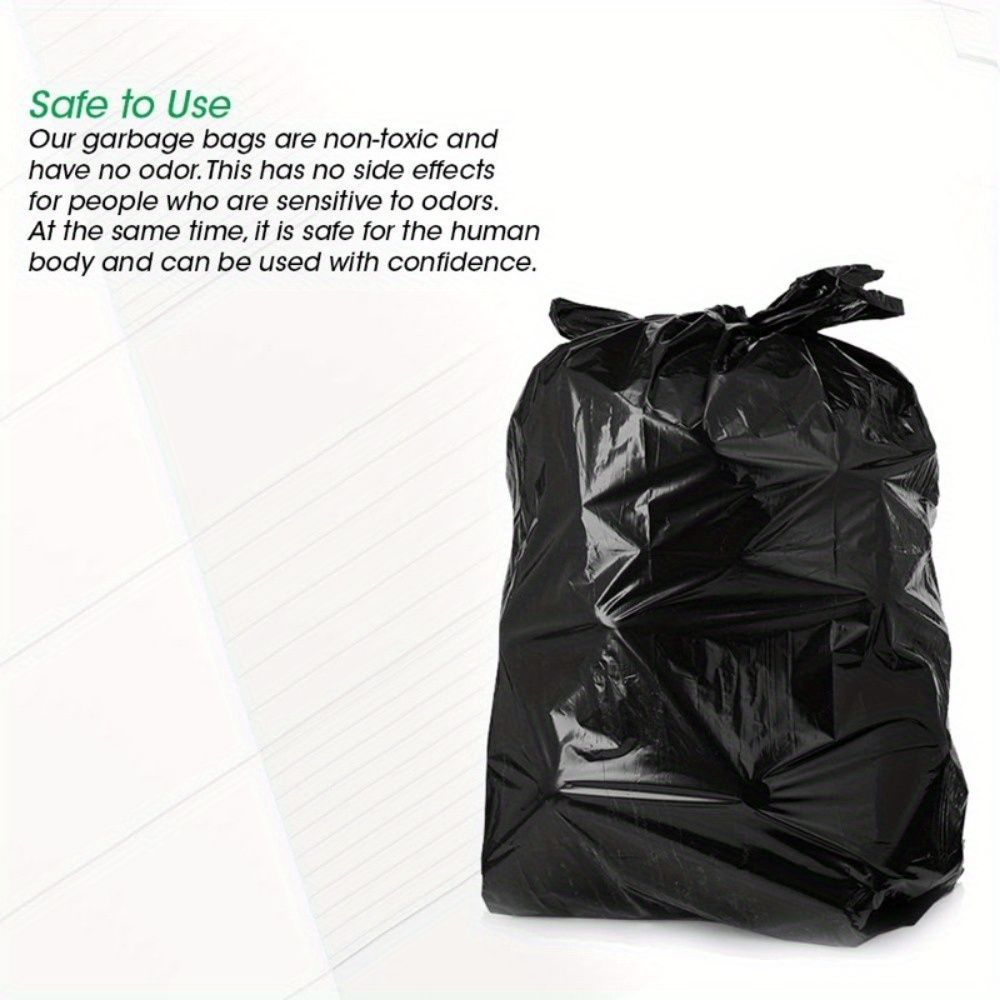 100PCS Heavy Duty Black Garbage Bags - Thick, Strong, Durable, Large Capacity - Perfect for Household and Commercial Use - Single Use Garbage Bags - , Odorless, Environmentally Hygienic