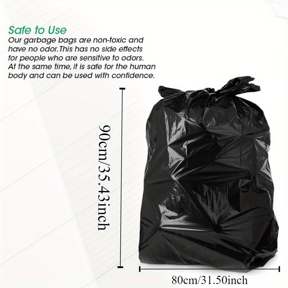 100PCS Heavy Duty Black Garbage Bags - Thick, Strong, Durable, Large Capacity - Perfect for Household and Commercial Use - Single Use Garbage Bags - , Odorless, Environmentally Hygienic