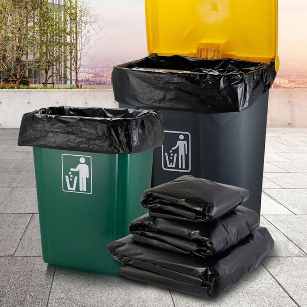 100PCS Heavy Duty Black Garbage Bags - Thick, Strong, Durable, Large Capacity - Perfect for Household and Commercial Use - Single Use Garbage Bags - , Odorless, Environmentally Hygienic
