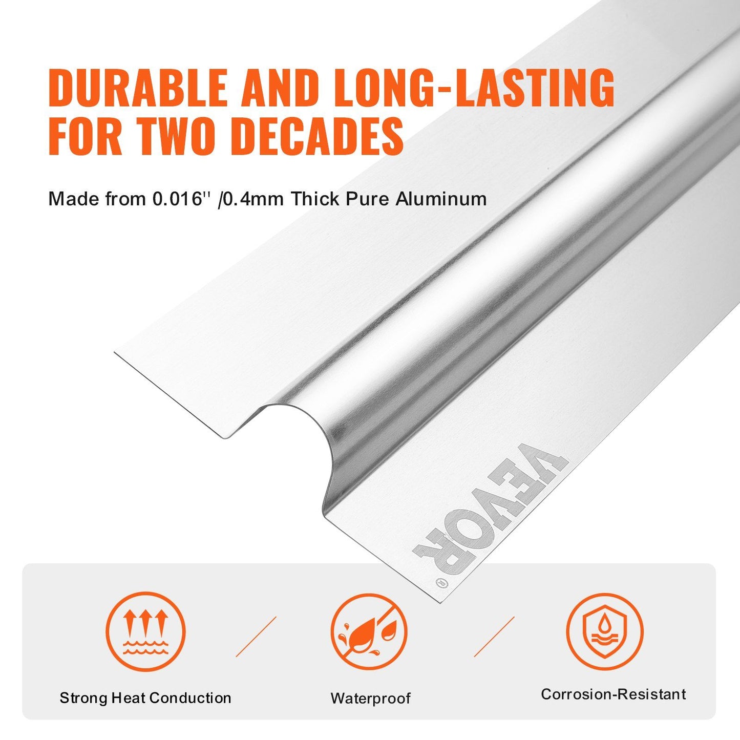 VEVOR PEX Heat Transfer Plates 4 ft, Radiant Heat Plates for 3/4" PEX Pipe, Durable Aluminum & Easy Trimming and Install Underfloor Heat Tubing Plates, Perfect for Wooden Floors (100pcs)