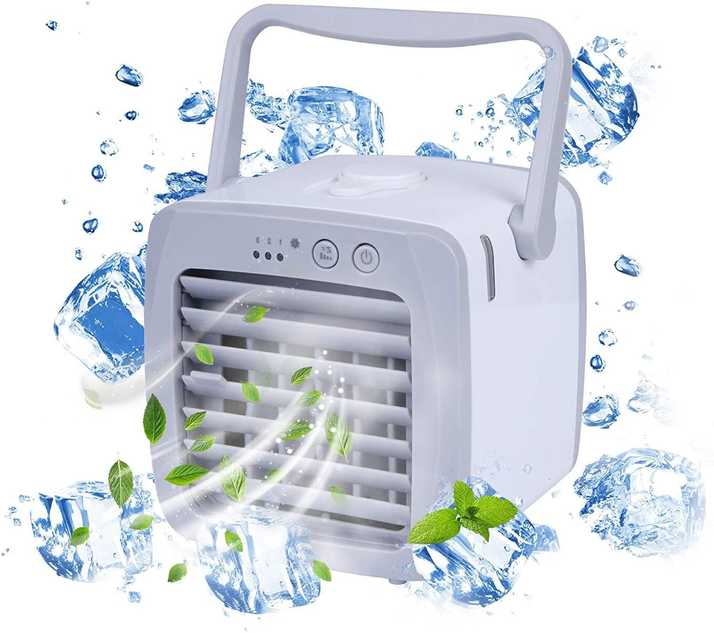 Portable USB Personal Mini Air Conditioner Fan; 3 Speeds; Quiet; Adjustable Vane; Ice Water Tank
