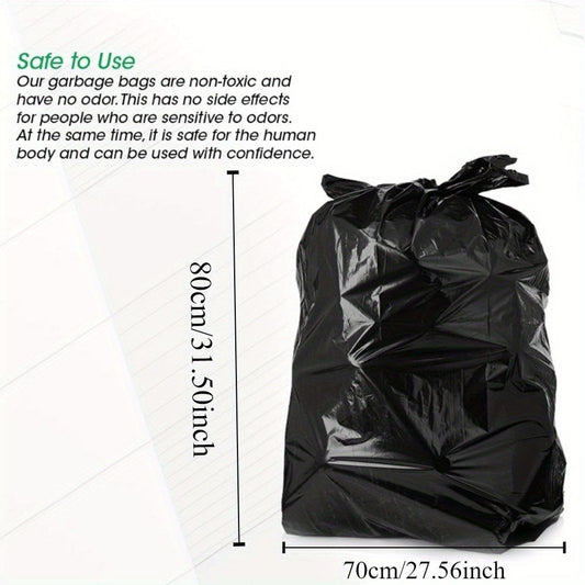 100PCS Heavy Duty Black Garbage Bags - Thick, Strong, Durable, Large Capacity - Perfect for Household and Commercial Use - Single Use Garbage Bags - , Odorless, Environmentally Hygienic