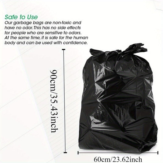 100PCS Heavy Duty Black Garbage Bags - Thick, Strong, Durable, Large Capacity - Perfect for Household and Commercial Use - Single Use Garbage Bags - , Odorless, Environmentally Hygienic